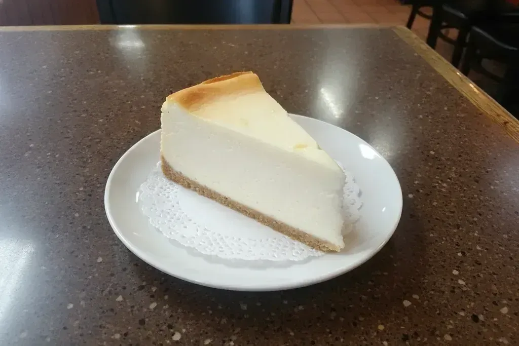 A slice of cheesecake at Harry's Cafe, Katella Ave, Stanton, CA