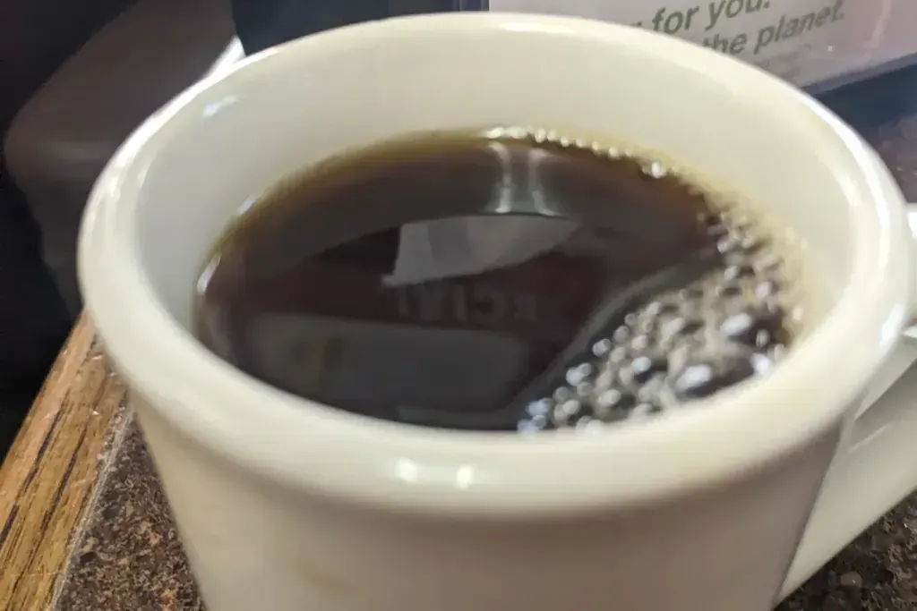 A cup of black coffee at Harry’s Cafe, Katella Ave, Stanton, CA.