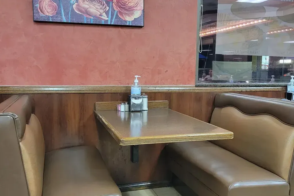 A booth in the dining room at Harry’s Cafe, Katella Ave, Stanton, CA.