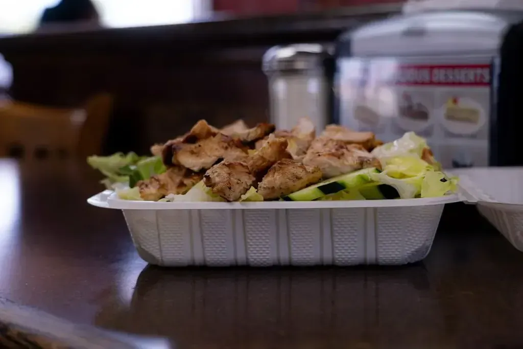 A grilled chicken salad at Harry's Cafe, Katella Ave, Stanton, CA